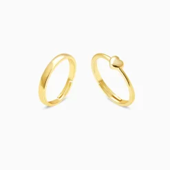 Golden Rise In Love Couple Rings