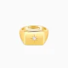 Golden Rise Star Signet Ring For Him