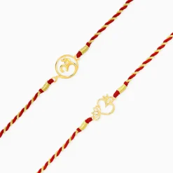 Golden Sacred Bloom Rakhi Combo (Set of 2)