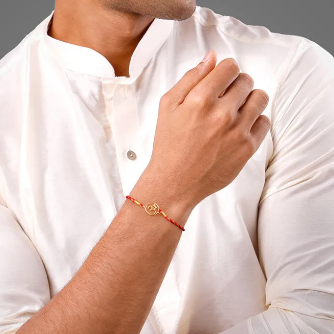 Golden Sacred Omkara Rakhi