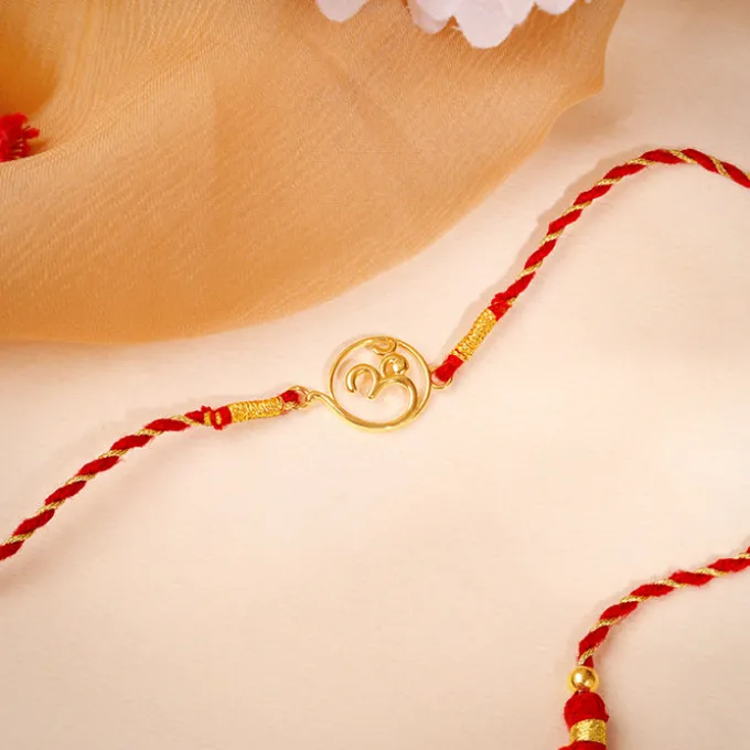 Golden Sacred Omkara Rakhi