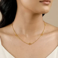 Golden Satin Orbit Necklace