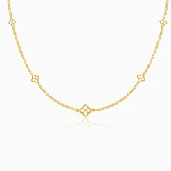 Golden Satin Orbit Necklace