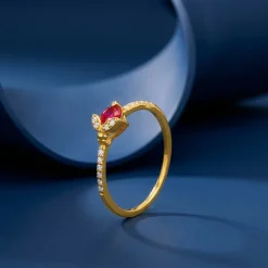 Golden Scarlet Bud Ring (Size 12)
