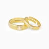Golden Shining Love Couple Rings