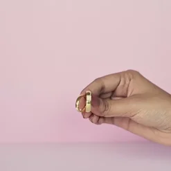 Golden Shining Love Couple Rings