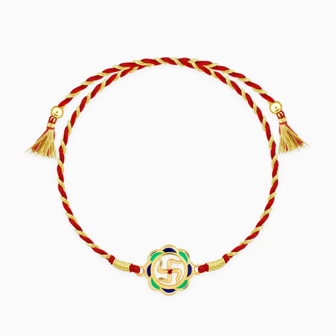Golden Shubh Swastik Rakhi