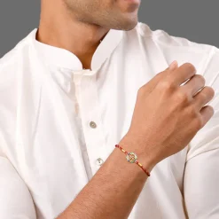 Golden Shubh Swastik Rakhi