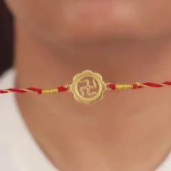 Golden Shubh Swastik Rakhi