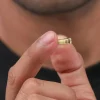 Golden Signature Stone Ring For Him