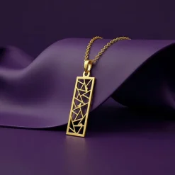 Golden Silk Circuit Pendant With Link Chain
