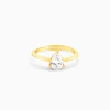 Golden Simple Zirconia Ring