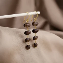 Golden Smoky Cascade Dangler Earrings