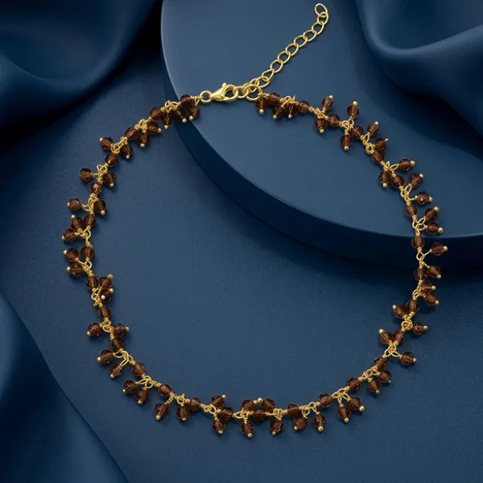 Golden Smoky Quartz Anklet