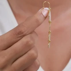 Golden Solar Cascade Dangler Earrings
