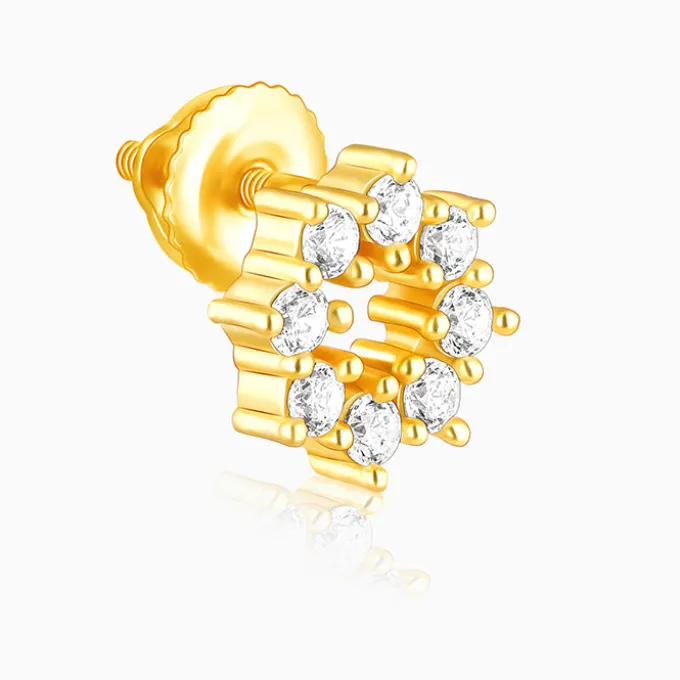 Golden Sparkling Earrings