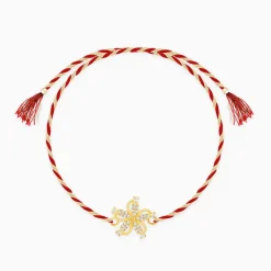 Golden Sparkling Flower Rakhi