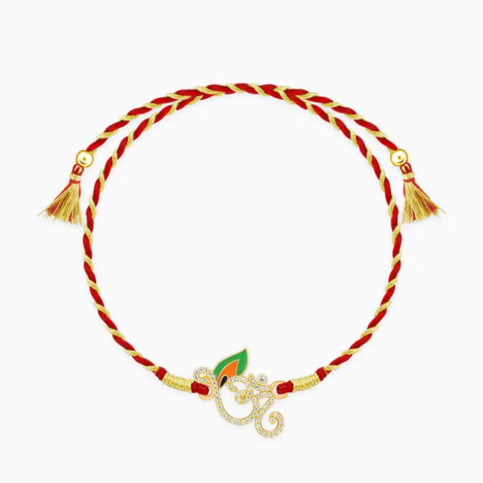 Golden Sparkling Om Rakhi