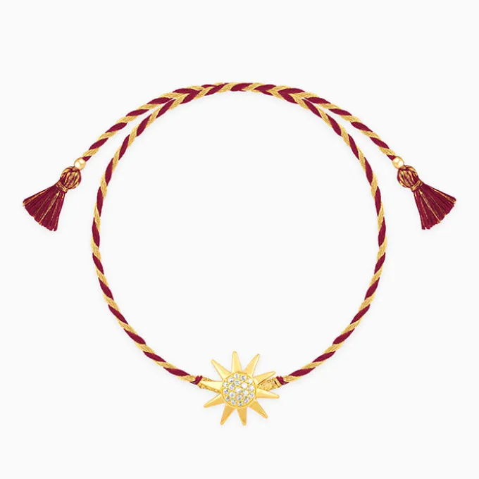 Golden Sparkling Sun Rakhi