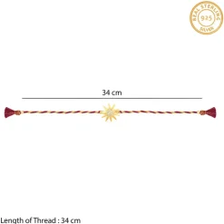 Golden Sparkling Sun Rakhi