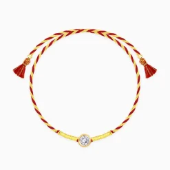 Golden Sphere Zircon Rakhi