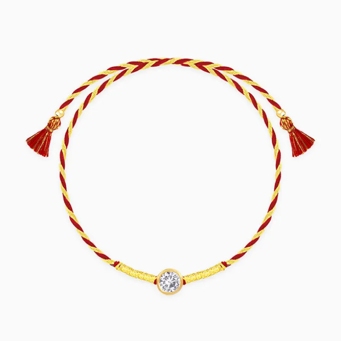 Golden Sphere Zircon Rakhi