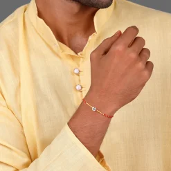 Golden Sphere Zircon Rakhi
