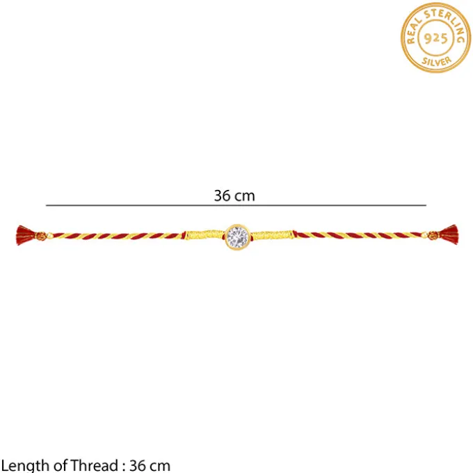 Golden Sphere Zircon Rakhi
