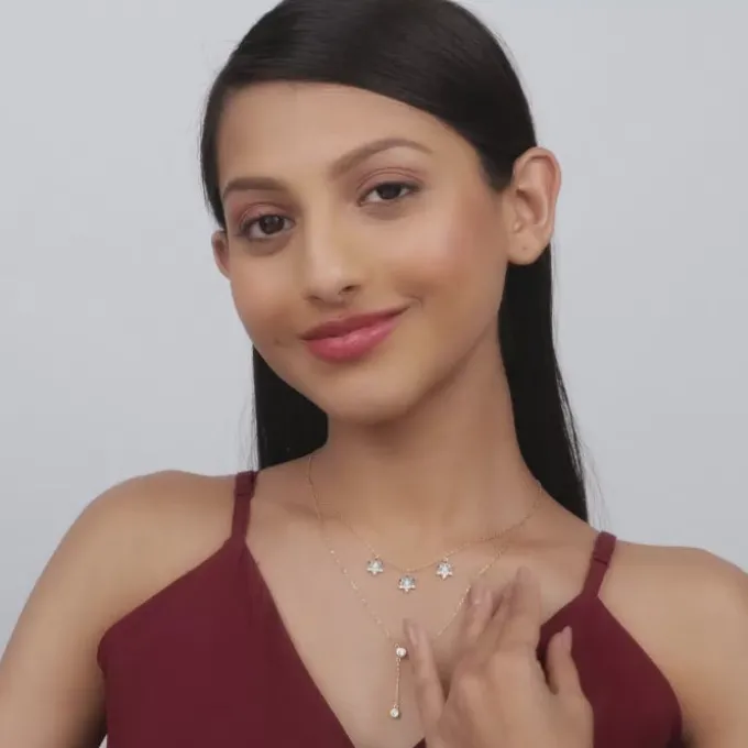 Golden Star Studded Layered Necklace