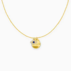 Golden Stare Of Evil Eye Necklace