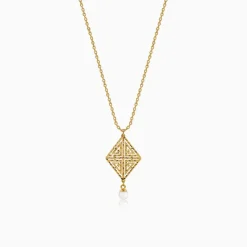 Golden Stay With Me Pendant With Link Chain