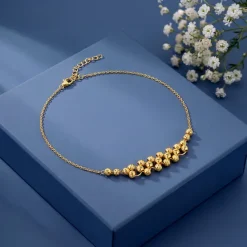 Golden Stream Bead Anklet