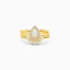 Golden Sunbeam Teardrop Ring