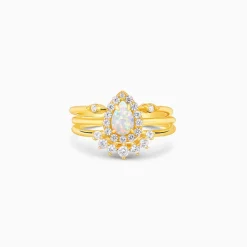 Golden Sunbeam Teardrop Ring