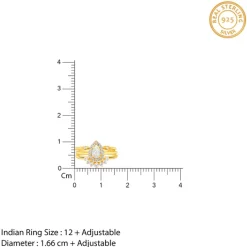 Golden Sunbeam Teardrop Ring
