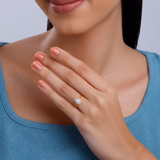 Golden Sunbeam Teardrop Ring