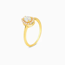 Golden Sunbeam Teardrop Ring