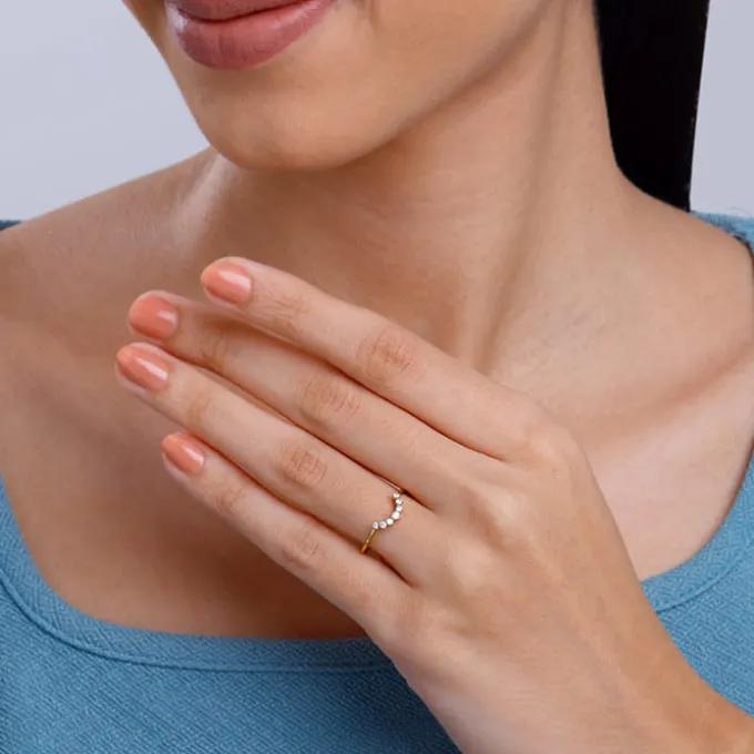 Golden Sunbeam Teardrop Ring