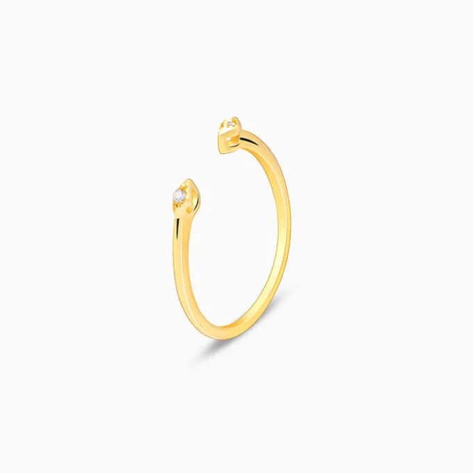 Golden Sunbeam Teardrop Ring