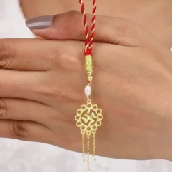Golden Swastik Bloom Lumba Rakhi