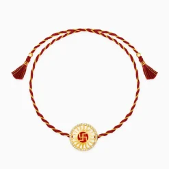 Golden Swastik Chakra Rakhi