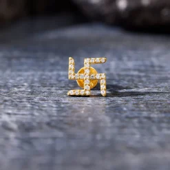 Golden Swastik Shine Stud For Him