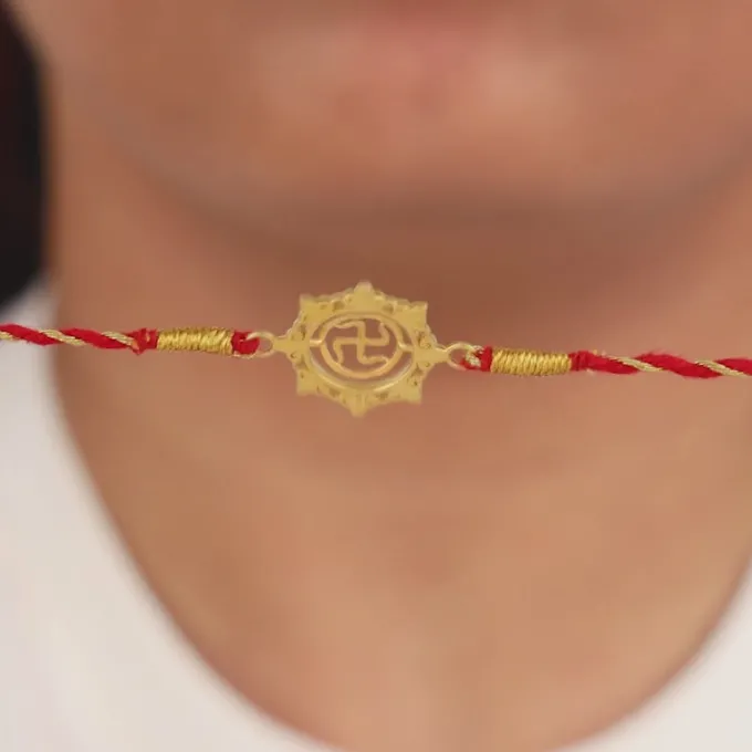 Golden Swastika Mandala Rakhi
