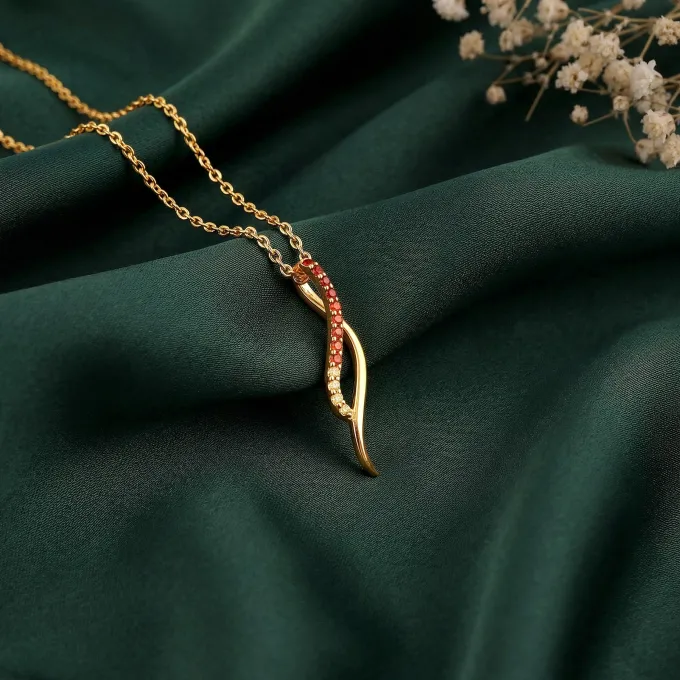 Golden Tanirika Pendant With Link Chain