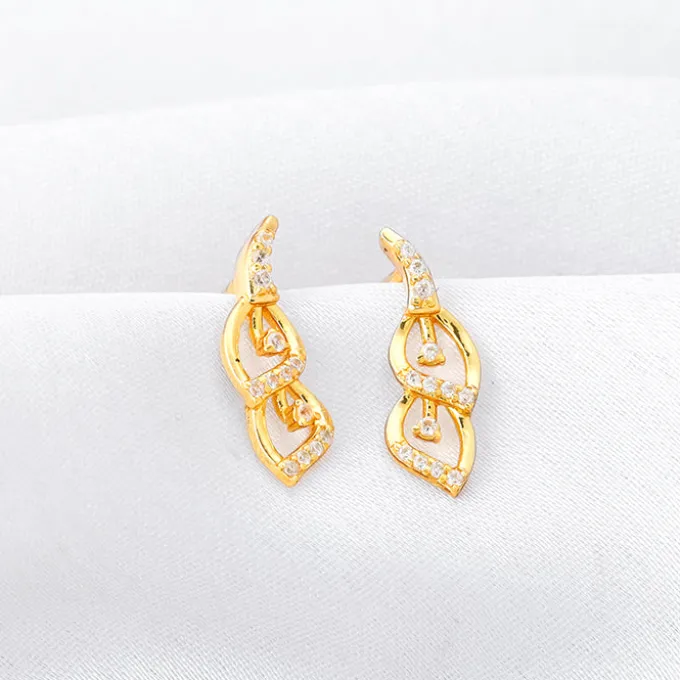 Golden Tiered Shine Earrings