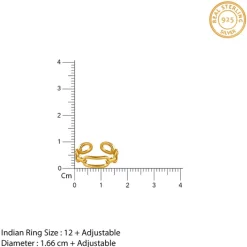 Golden Toggle Adjustable Ring (Size 12)