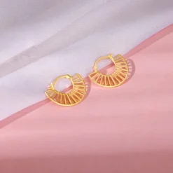 Golden Tracks Hoop Earrings
