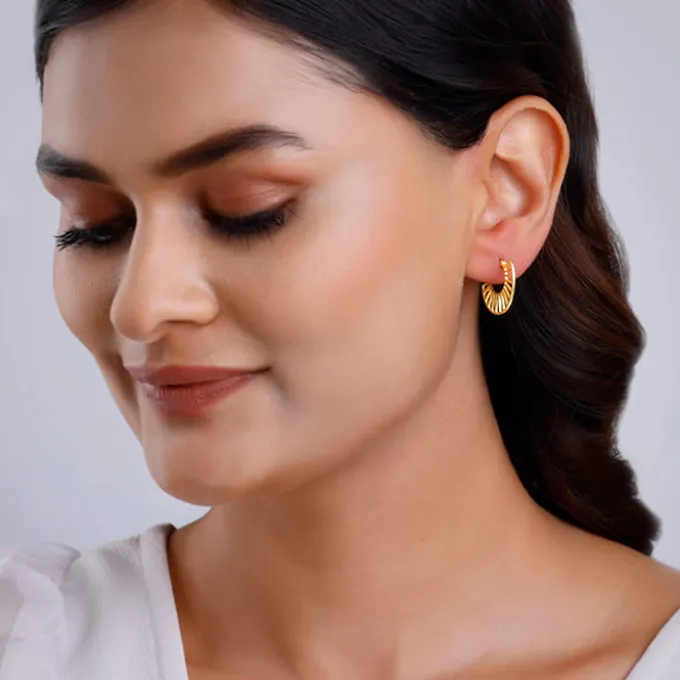 Golden Tracks Hoop Earrings