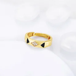 Golden Tri-Facet Ring For Her