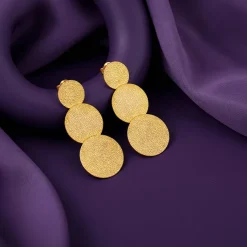 Golden Trinity Orbit Dangler Earrings